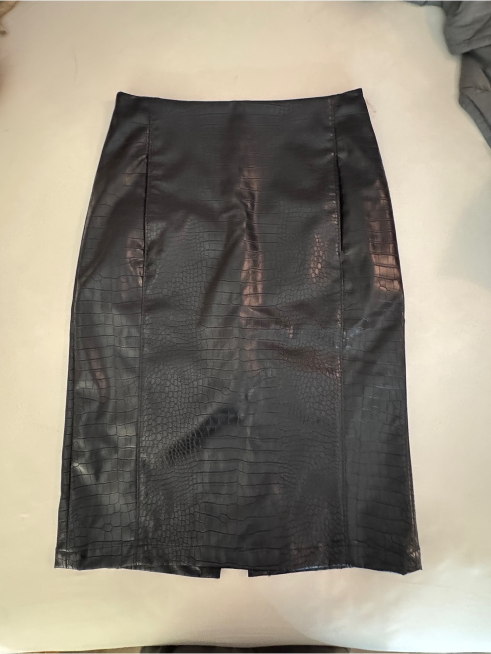 Halogen Black Faux Croc Pencil Skirt
